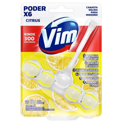Canasta Solida Inodoro Poder X6 Vim Citrus