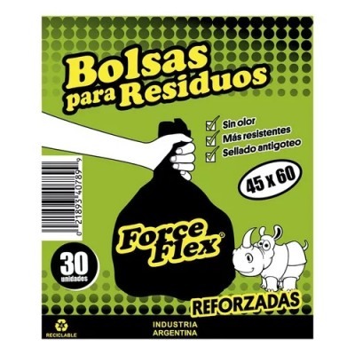 Bolsa De Residuo 45x60 X30 Unidades Forceflex