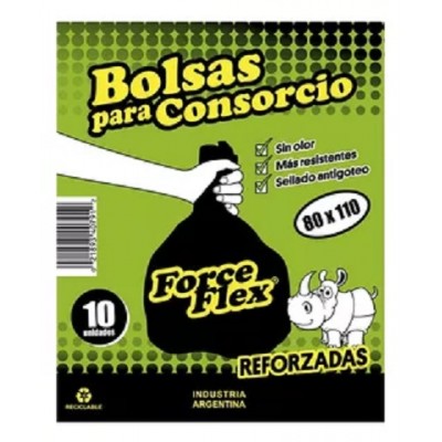 Bolsa De Residuo 80x110 X10 Unidades Consorcio Forceflex