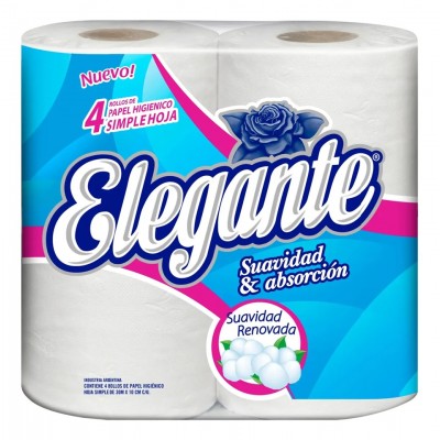 Papel Higienico Elegante Simple Hoja 4x30mts