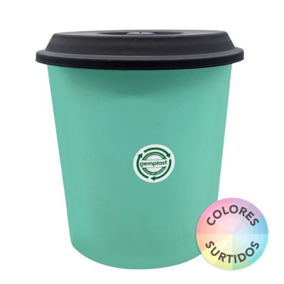 Tacho De Residuos Redondo Con Tapa 18 Ltrs