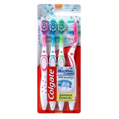 Cepillo Dental X4  Colgate Max White Suave