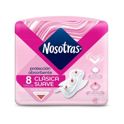 Toallita Nosotras X8 Clasica Suave Curva