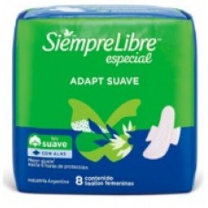 Toallita Siempre Libre X8 Adaptable Suave Con Alas