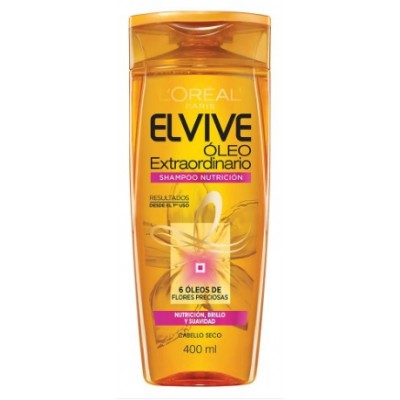 Shampoo Nutricion 6 Oleos De Flores Elvive X 400 Oleo Extraordinario Elvive