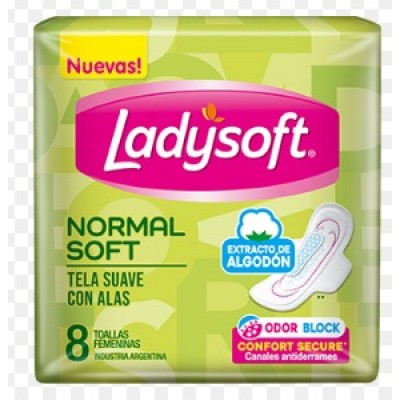 Toallita Ladysoft X8 Normal Soft Con Alas
