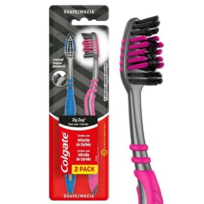 Cepillo Dental Colgate Zig Zag Carbono X2                                                                                                                                                               