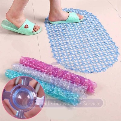 Alfombra Baño Pvc Perla Grande Colores Plenos Y Cristales 40x70