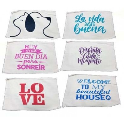 Alfombra Tejida Estampada 100 % Algodon Multiuso 40 X 60 Cm