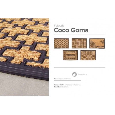 Alfombra Coco Con Goma Rectangular O Medio Circulo 040 X 060