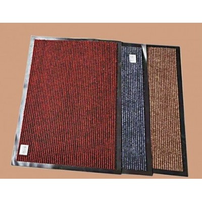 Alfombra Felpudo Texture Rayado 40 X60 Con Base Negra  