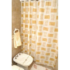Cortina Baño Plástica Basic Doble Con Protector Y Ganchos Art 17 Eliplast