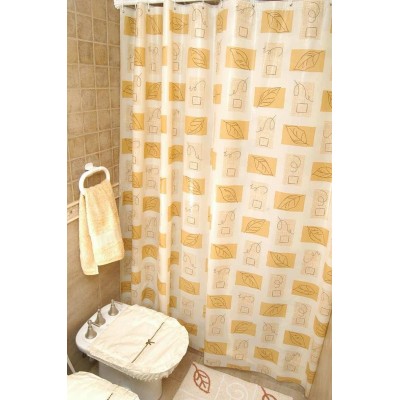 Cortina Baño Plástica Basic Doble Con Protector Y Ganchos Art 17 Eliplast