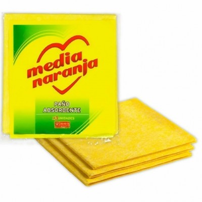 Paño Media Naranja Amarillo Multiuso